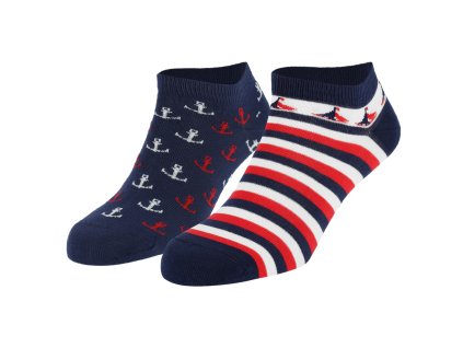 Dressa Sailing mintás pamut felemás titokzokni (Méret 41-45, Szín Színszorti)