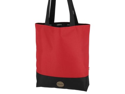 Dressa Bag női shopper táska cipzáros zsebbel - piros (Méret Egy méretes, Szín Piros)