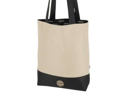 Dressa Bag női shopper táska cipzáros zsebbel - bézs (Méret Egy méretes, Szín Drapp)