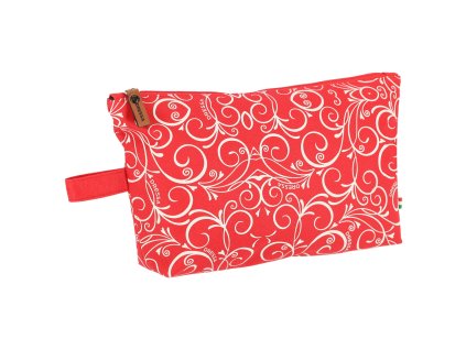 Dressa inda mintás vízálló két rekeszes felakasztható neszeszer - piros (Méret Egy méretes, Szín Piros)