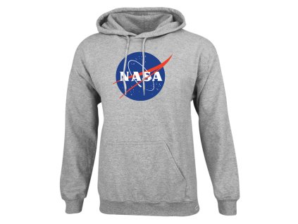 Nasa Insignia kenguruzsebes pamut kapucnis pulóver - melírszürke (Méret XXL, Szín Sport Grey)