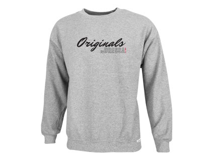 Dressa Originals feliratos környaks pamut pulóver - melírszürke (Méret XXL, Szín Sport Grey)