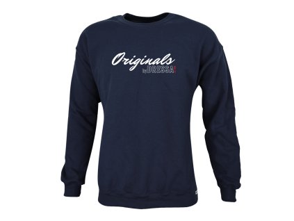 Dressa Originals feliratos nagyméretű környaks pamut pulóver - sötétkék (Méret 5XL, Szín Navy (Sötétkék))