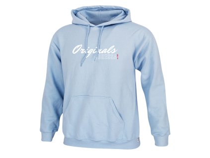 Dressa Originals feliratos kenguruzsebes pamut kapucnis pulóver - világoskék (Méret XXL, Szín Light Blue)