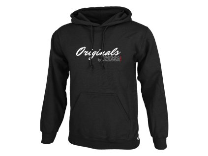 Dressa Originals feliratos nagyméretű kenguruzsebes pamut kapucnis pulóver - fekete (Méret 5XL, Szín Black)