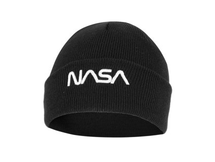 Nasa Worm White hímzett beanie kötött sapka - fekete (Méret Egy méretes, Szín Black)