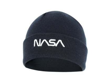 Nasa Worm White hímzett beanie kötött sapka - sötétkék (Méret Egy méretes, Szín Navy (Sötétkék))