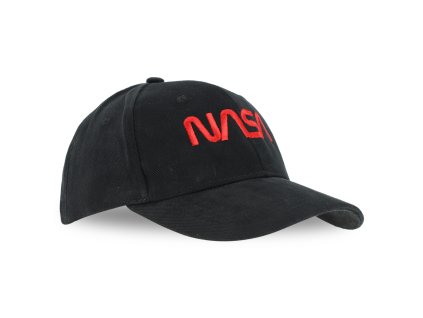 Nasa Worm Red hímzett baseball sapka - fekete (Méret Egy méretes, Szín Black)