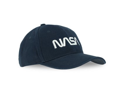 Nasa Worm White hímzett baseball sapka - sötétkék (Méret Egy méretes, Szín Navy)