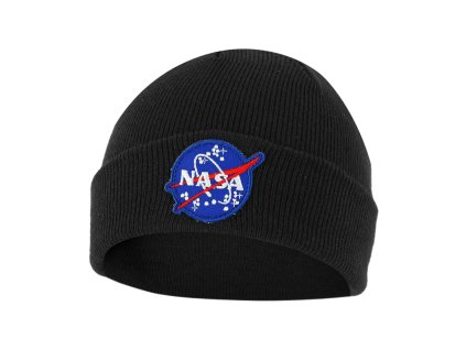 Nasa Insignia hímzett beanie kötött sapka - fekete (Méret Egy méretes, Szín Black)