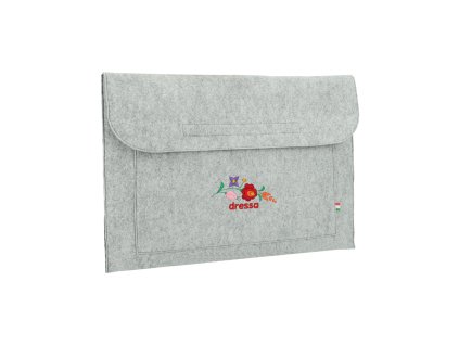 Dressa Bag matyó mintás hímzett filc női laptop tok 15 - szürke (Méret Egy méretes, Szín Grey Melange)
