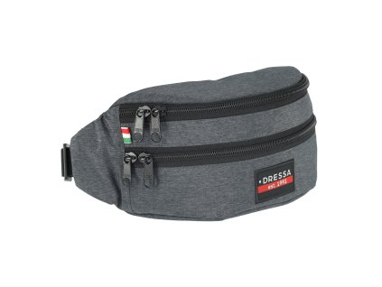 Dressa Bag vízlepergetős dupla cipzáros övtáska - sötétszürke (Méret Egy méretes, Szín Sötétszürke)
