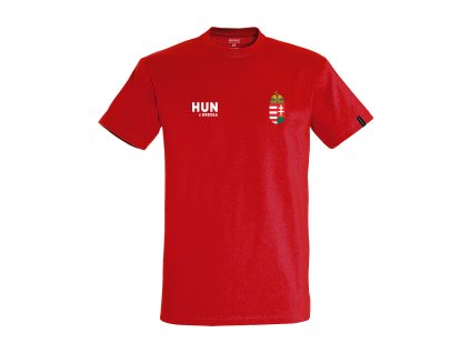 Dressa Hungary magyar címeres pamut szurkolói póló - piros (Méret XXL, Szín Red)