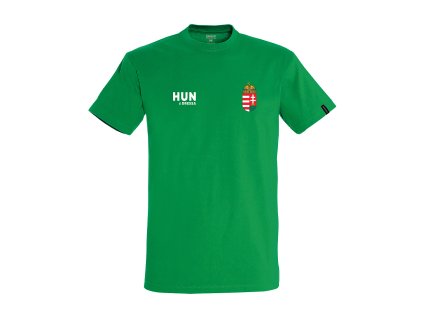 Dressa Hungary magyar címeres pamut nagyméretű szurkolói póló - zöld (Méret 5XL, Szín Kelly Green)