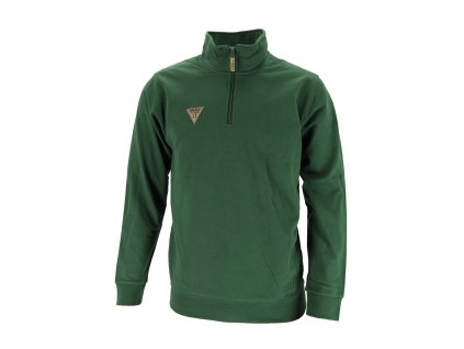 Dressa nagyméretű cipzáros nyaks pulóver - zöld (Méret 4XL, Szín Forest Green (Sötétzöld))