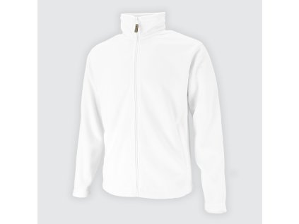 Dressa Basic Thermo nagyméretű cipzáros hosszs ujjs férfi polár pulóver - fehér (Méret 4XL, Szín White)