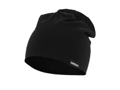 Dressa DRS hosszított pamut átmeneti beanie sapka - fekete (Méret Egy méretes, Szín Fekete)