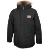 Dressa Basic szőrmés kapucnis férfi téli parka kabát - fekete (Méret XXL, Szín Black (Fekete))