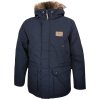 Dressa Basic nagyméretű szőrmés kapucnis férfi téli parka kabát - sötétkék (Méret 4XL, Szín Navy (Sötétkék))