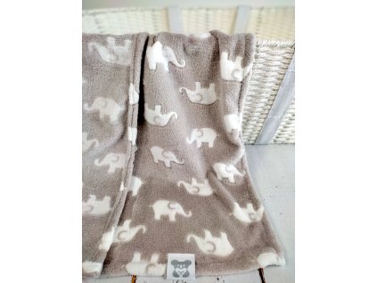 Mimoušek hřejivá oboustranná deka pro miminka, beige elephant