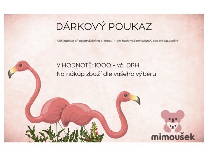 Dárkový poukaz v hodnotě 1000,- Kč. Nevíte čím udělat radost? Nelamte si hlavu, využijte dárkový poukaz v hodnotě z naší nabídky.