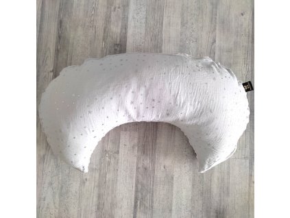 Kojící polštář MOON šedý ledovec hvězdy