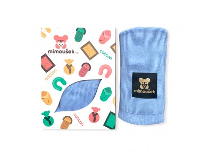 Mimoušek pletená deka 100% bavlna nebesky modrá. Pletená deka skandinávského stylu vhodná do podzimního a zimního počasí.Rozměr: 80x100 cm100% bavlna