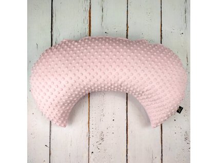 Kojící polštář MOON pink minky. Kojící i těhotenský polštář MOON Mimoušek se systémem snadného praní.Polštář je ergonomicky navržený, vhodný i na cesty.