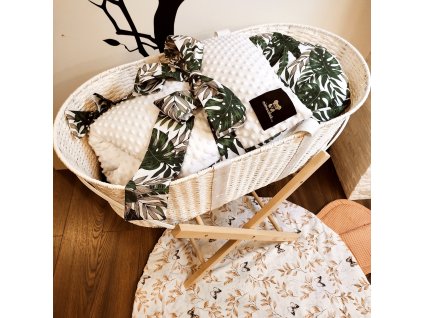 Péřová zavinovačka Mimoušek kapradiny bílá minky. TOP česká kvalita,25% prachu a 75% drané peří, látky OEKO-TEX STANDARD 100 - pro děti do 3 let.