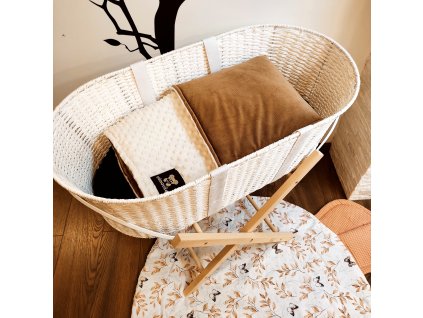 Deka Mimoušek mandle velvet perla minky. Luxusní deka z kolekce kapradiny - bílá minky o rozměru 90x70 cm, zateplená.