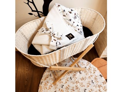 Péřová zavinovačka Mimoušek květiny 3 bílá vafle. TOP česká kvalita,25% prachu a 75% drané peří, látky OEKO-TEX STANDARD 100 - pro děti do 3 let.