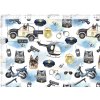 Látka bavlněné plátno 153 g premium policie. OEKO-TEX 100 atest - pro děti do 3 let, šíře 160 cm, gramáž 153g, Lze nakupovat po 10 cm. (0,1 = 10 cm šíře látky)