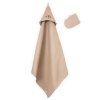 Dětská osuška s kapucí a žíněnkou béžová set