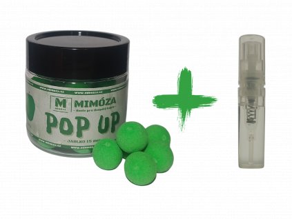 Mimóza Fluo Plovoucí boilies + Esence Jablko 15 mm 50 g