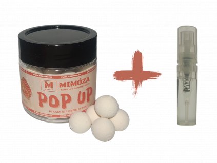 Mimóza Fluo Plovoucí boilies + Esence Pikantní losos 15 mm 50 g