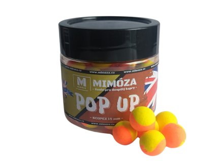 Mimóza TwoTone Fluo Pop up Scopex 15mm 50g