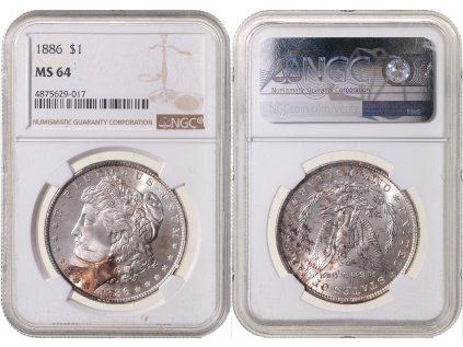 1 Dollar 1886 Morgan NGC MS 64