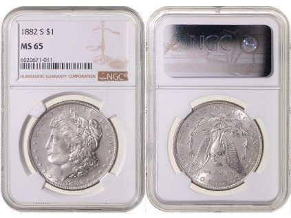 1 Dollar 1882 S Morgan NGC MS 65