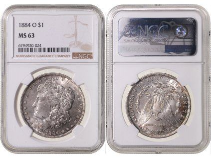 1 DOLLAR 1884 O Morgan NGC MS 63