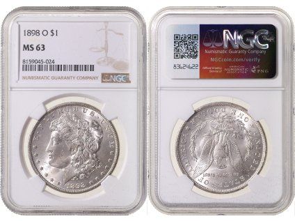 1 DOLLAR 1898 O Morgan NGC MS 63
