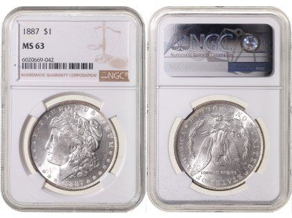 1 DOLLAR 1887 Morgan NGC MS 63