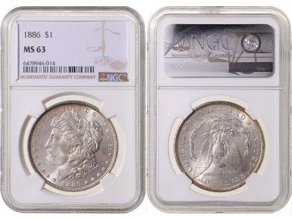 1 DOLLAR 1886 Morgan NGC MS 63