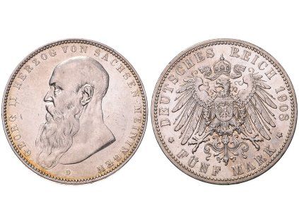 5 MARKA 1908 D SASKO-MEININGEN (SACHSEN-MEININGEN)