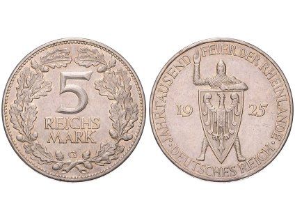 5 MARKA 1925 G VÝMARSKÁ REPUBLIKA