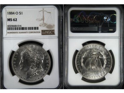 1 DOLLAR 1884 O MORGAN NGC MS 62