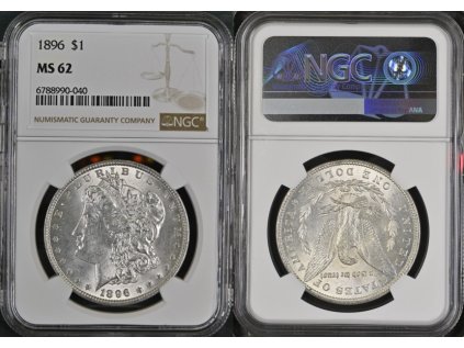 1 DOLLAR 1896 MORGAN NGC MS 62