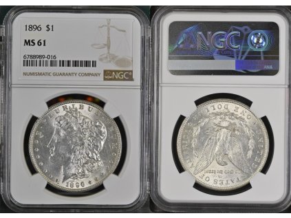 1 DOLLAR 1896 MORGAN NGC MS 61