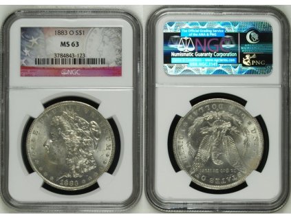 1 DOLLAR 1883 O MORGAN NGC MS 63
