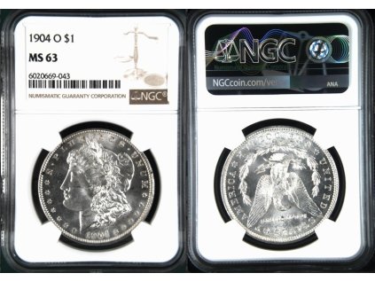 1 DOLLAR 1904 O MORGAN NGC MS 63