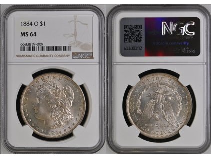 1 DOLLAR 1884 O MORGAN NGC MS 64